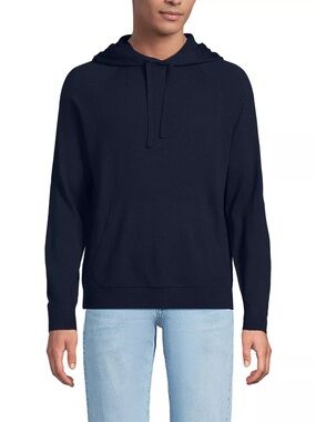 The Commons Men's Long Sleeve Merino Pullover Navy Hoodie NWT Size XXL Tall